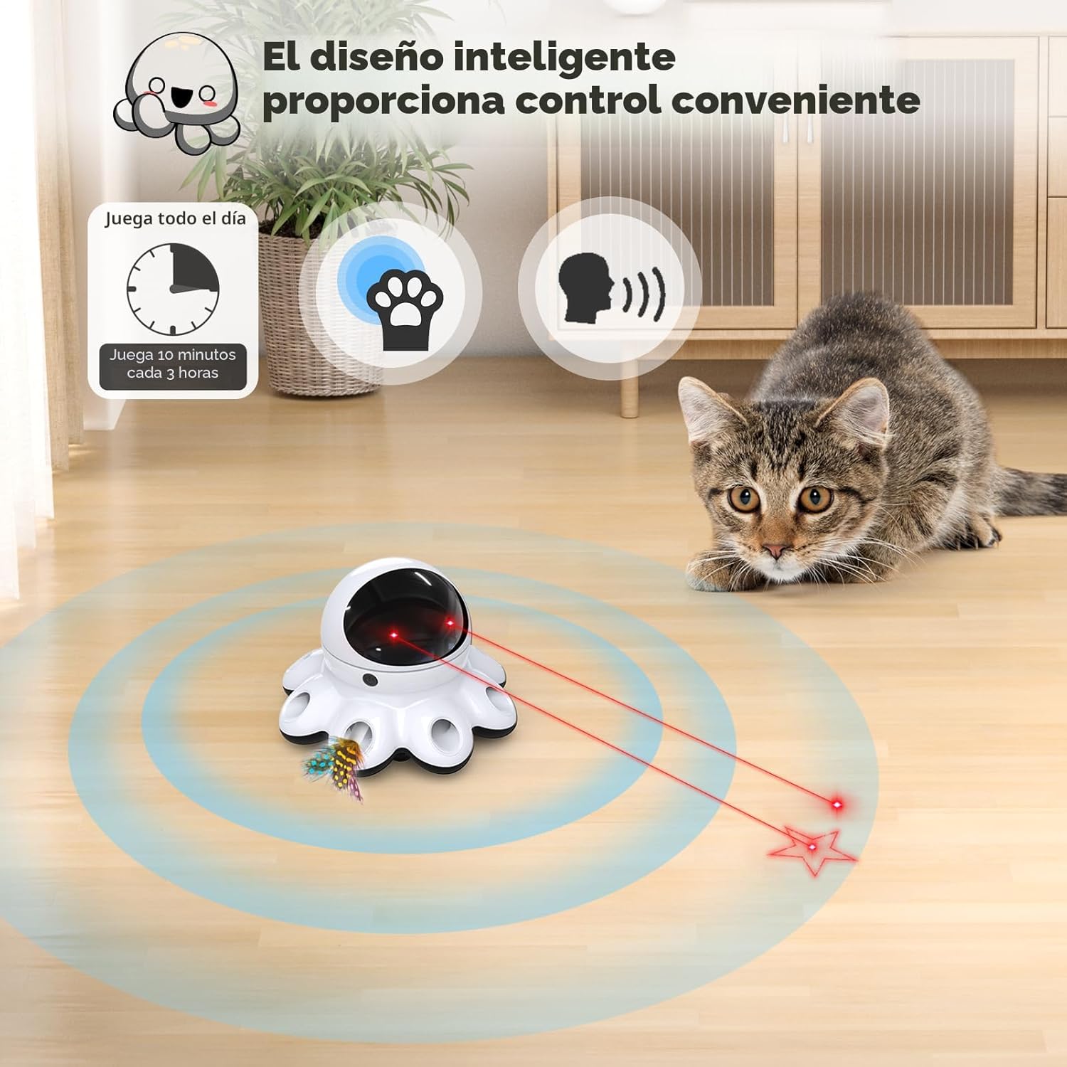 ORSDA Juguete láser para gatos, juguetes interactivos 2 en 1 para g...