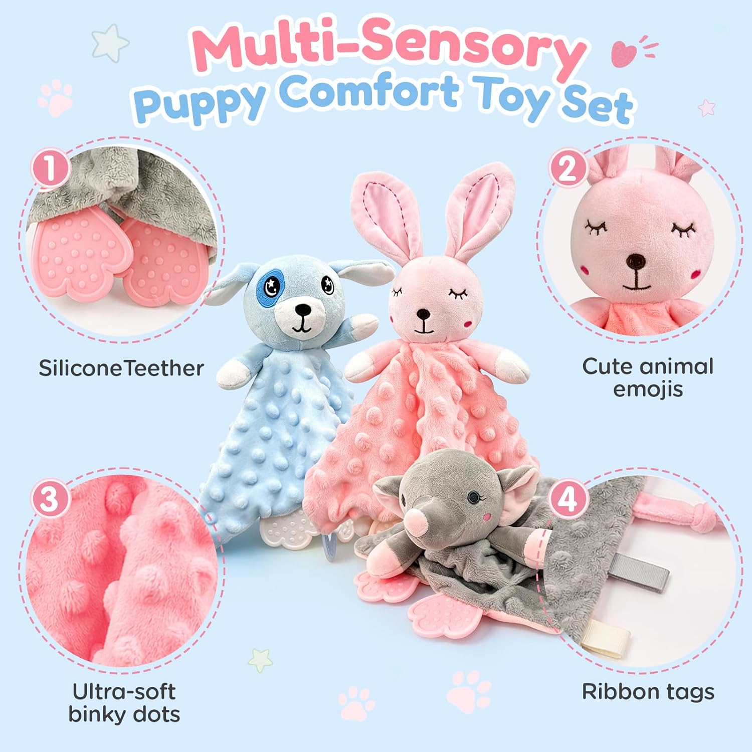 BluPup Juguetes para perros pequeños masticadores suaves – Paquete...