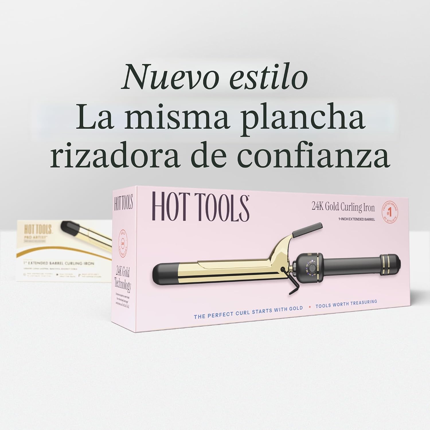 HOT Tools Rizador profesional de oro de 24 quilates de barril exten...