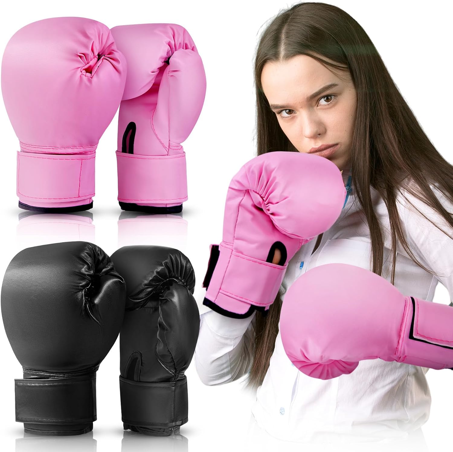 VercanMonth 2 pares de guantes de boxeo para niños de 6 oz, guantes...