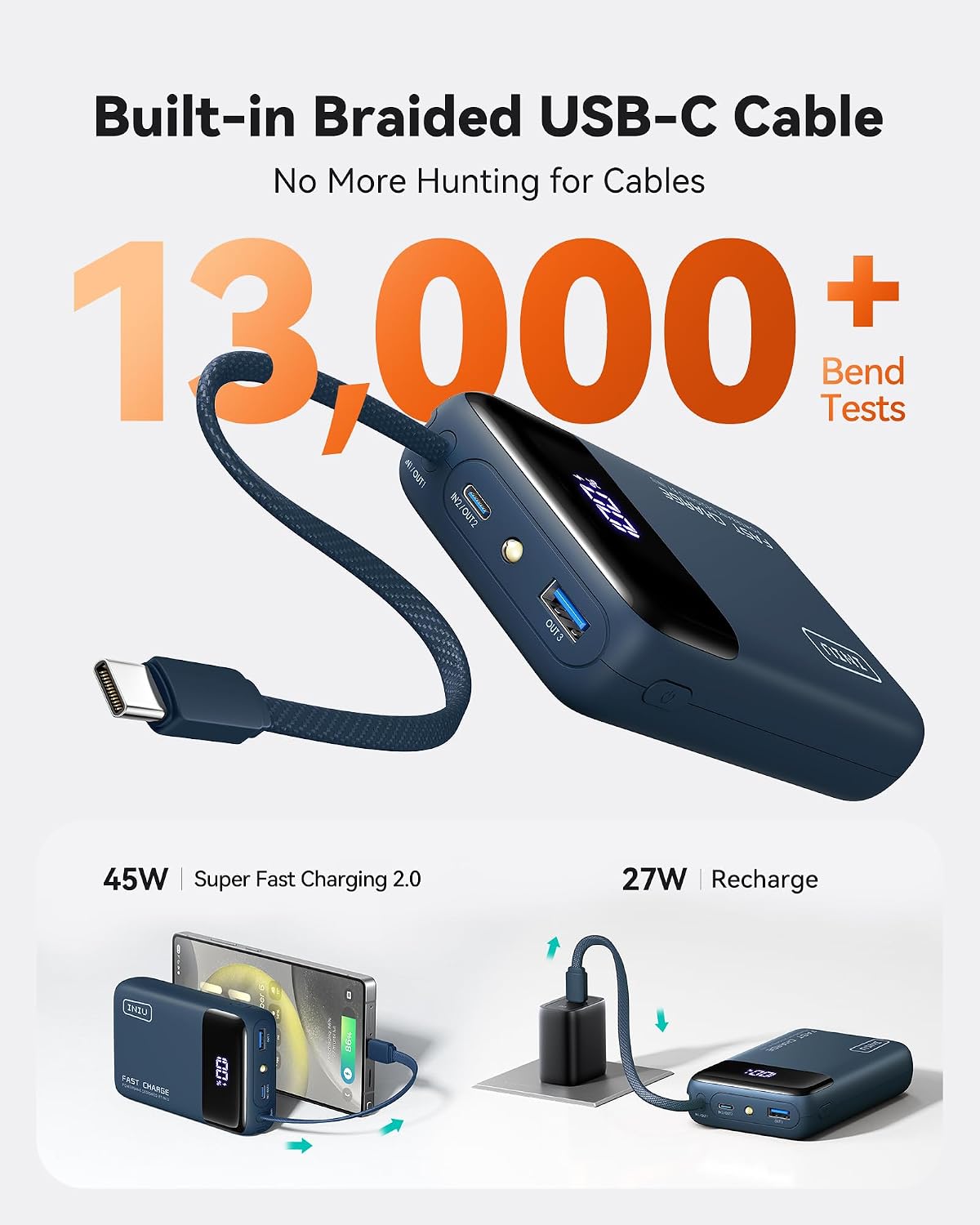 INIU Cargador portátil, banco de energía pequeño de 20000mAh con ca...