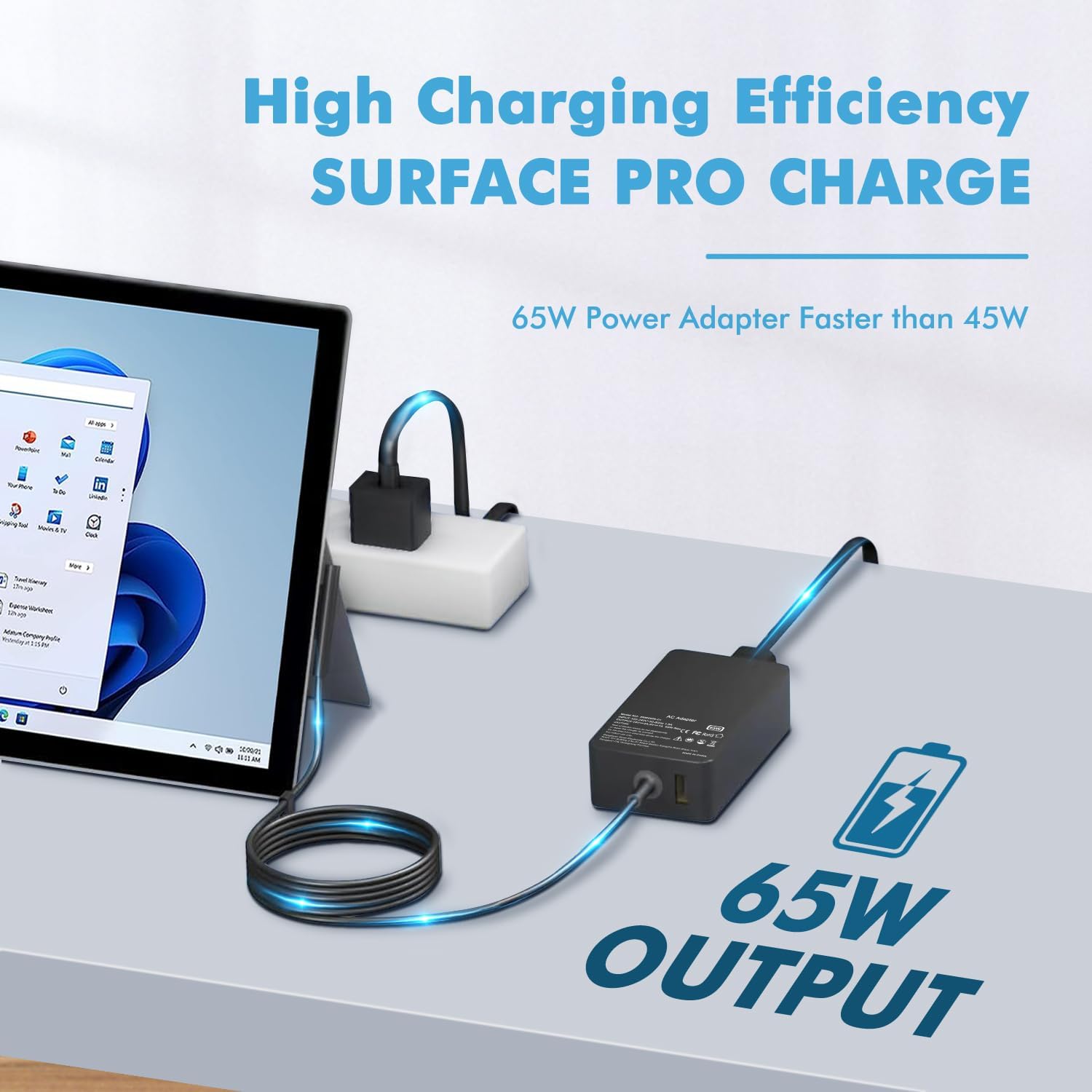 Cargador de repuesto para laptop Surface Pro de 65 W para Microsoft...