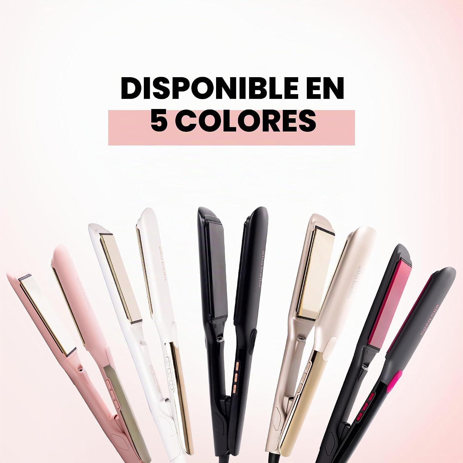 ELLA BELLA® Plancha plana de titanio para alisar el cabello (con in...