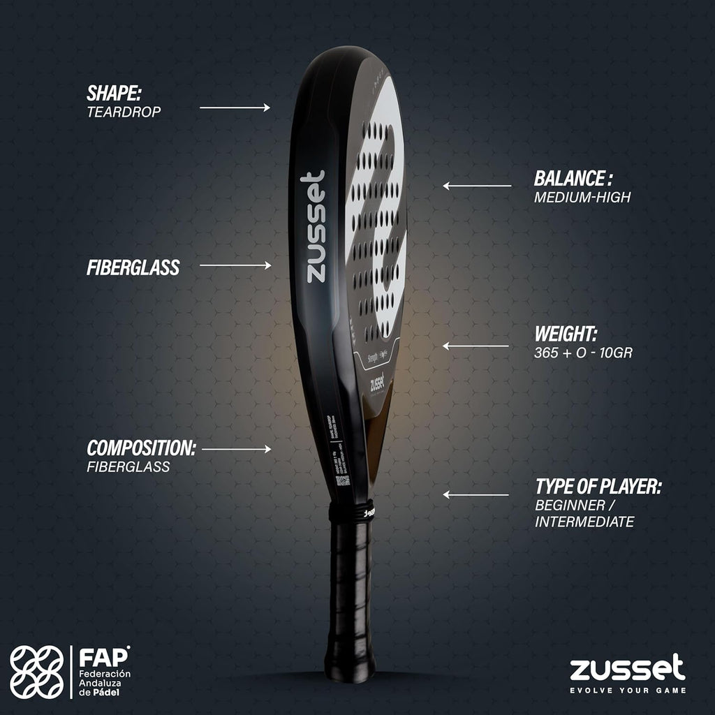 ZUSSET Pala de Padel Strength 2025 | Pala de Padel de forma redonda...