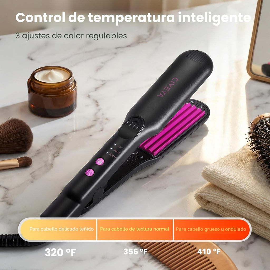 CIVEYA Plancha voluminizadora de cabello pequeño para cabello fino...