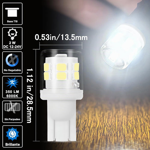 10 bombillas LED brillantes T10 921 922 912 194 168 906 2825 para l...