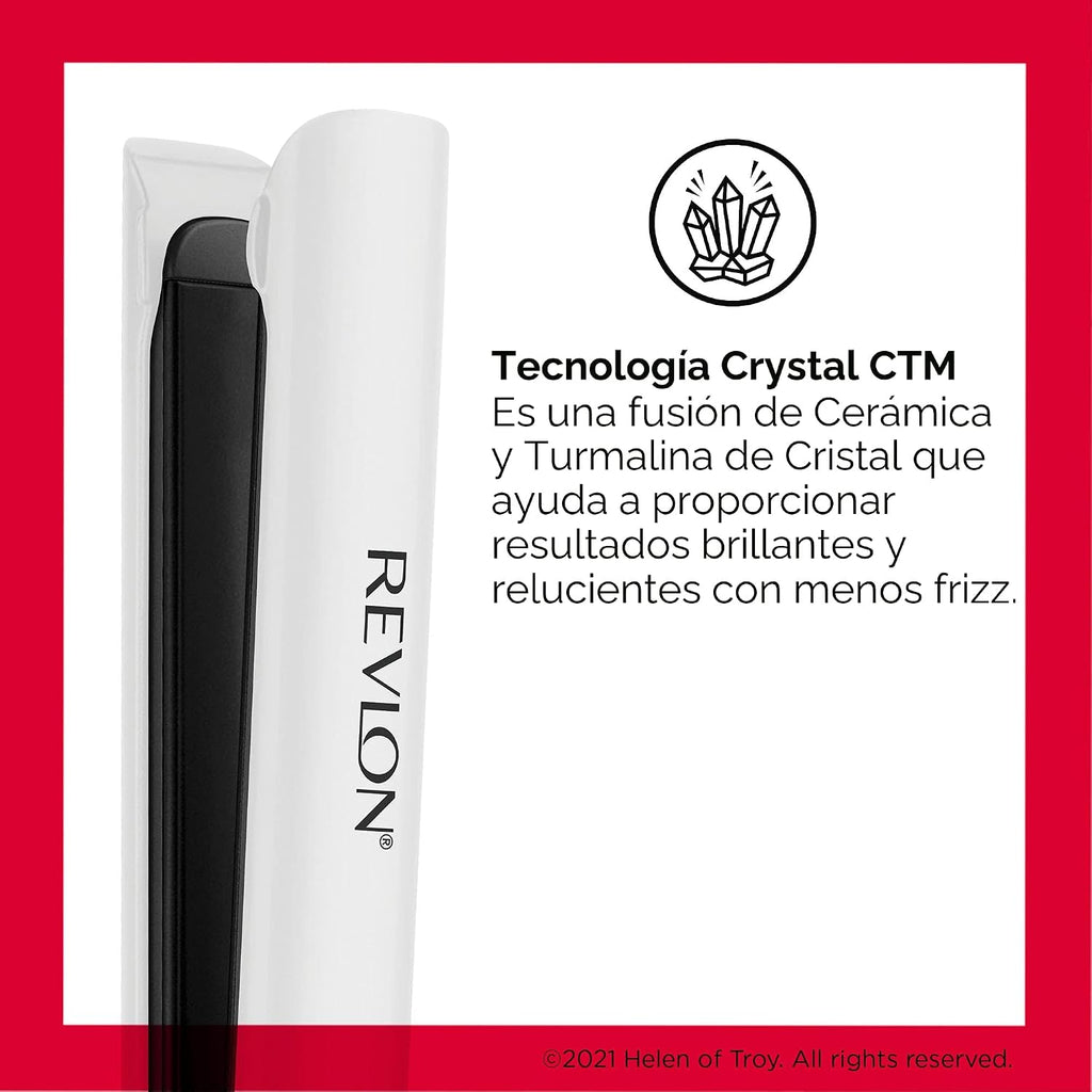 REVLON Crystal C + plancha digital de cerámica para el cabello, bri...