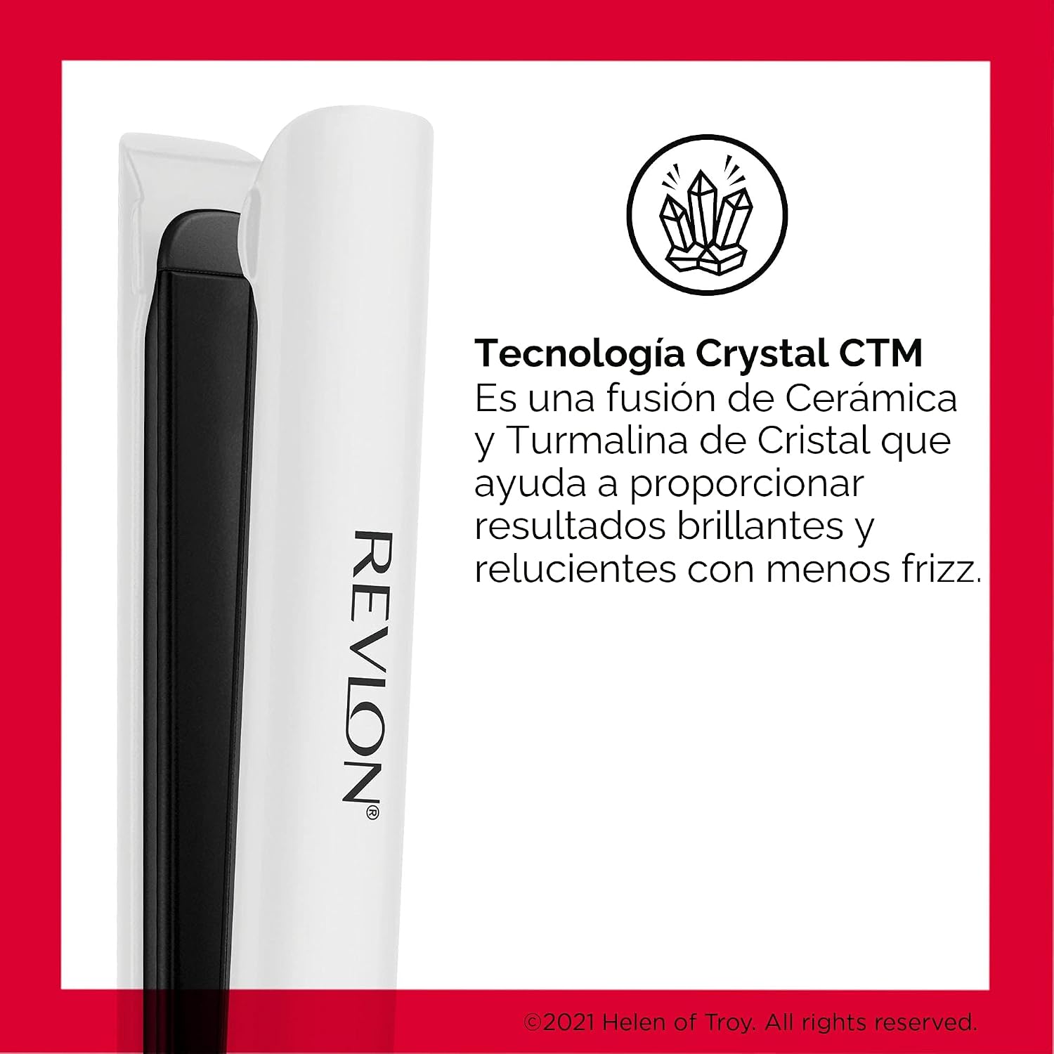 REVLON Crystal C + plancha digital de cerámica para el cabello, bri...