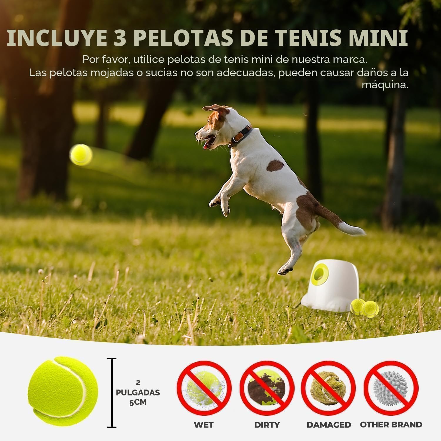ALL FOR PAWS Lanzador automático de bolas para perros, máquina inte...