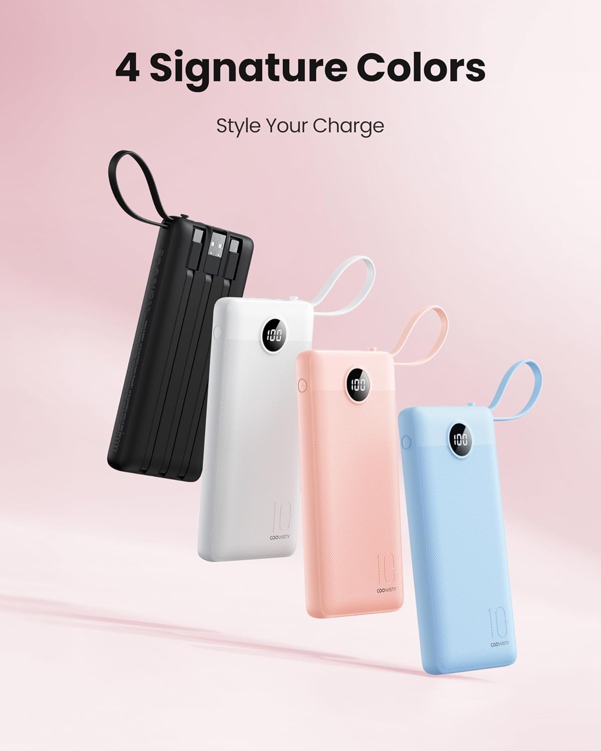Coowisty Cargador de teléfono portátil, banco de energía delgado de...