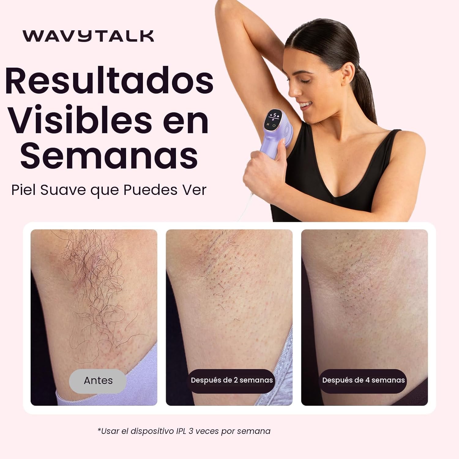 Wavytalk Dispositivo de depilación IPL, Bare It con rodillo de prec...
