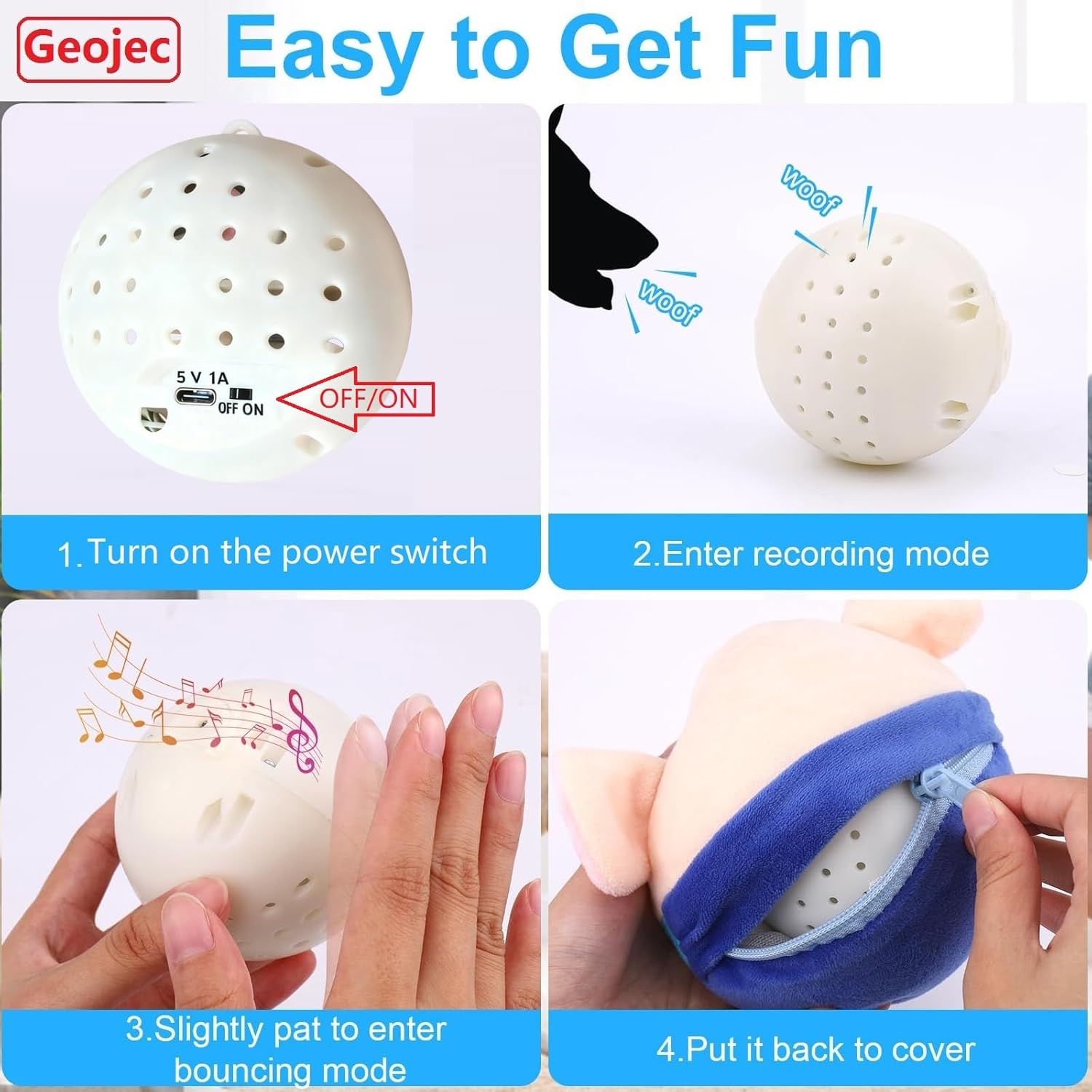 Juguetes interactivos para perros, juguete de peluche activo para m...