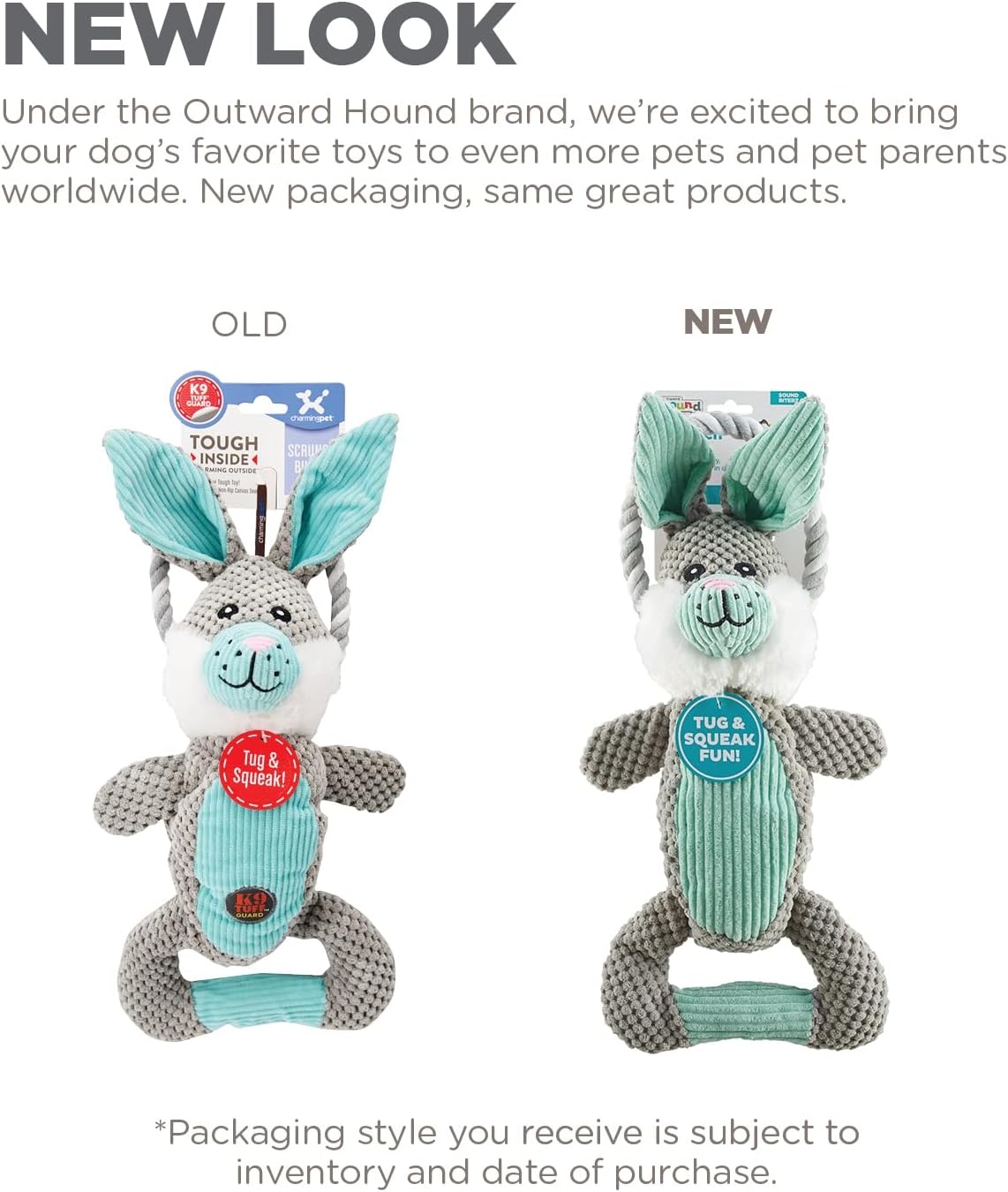 Outward Hound Scrunch Bunch Bunny - Juguete de peluche interactivo...