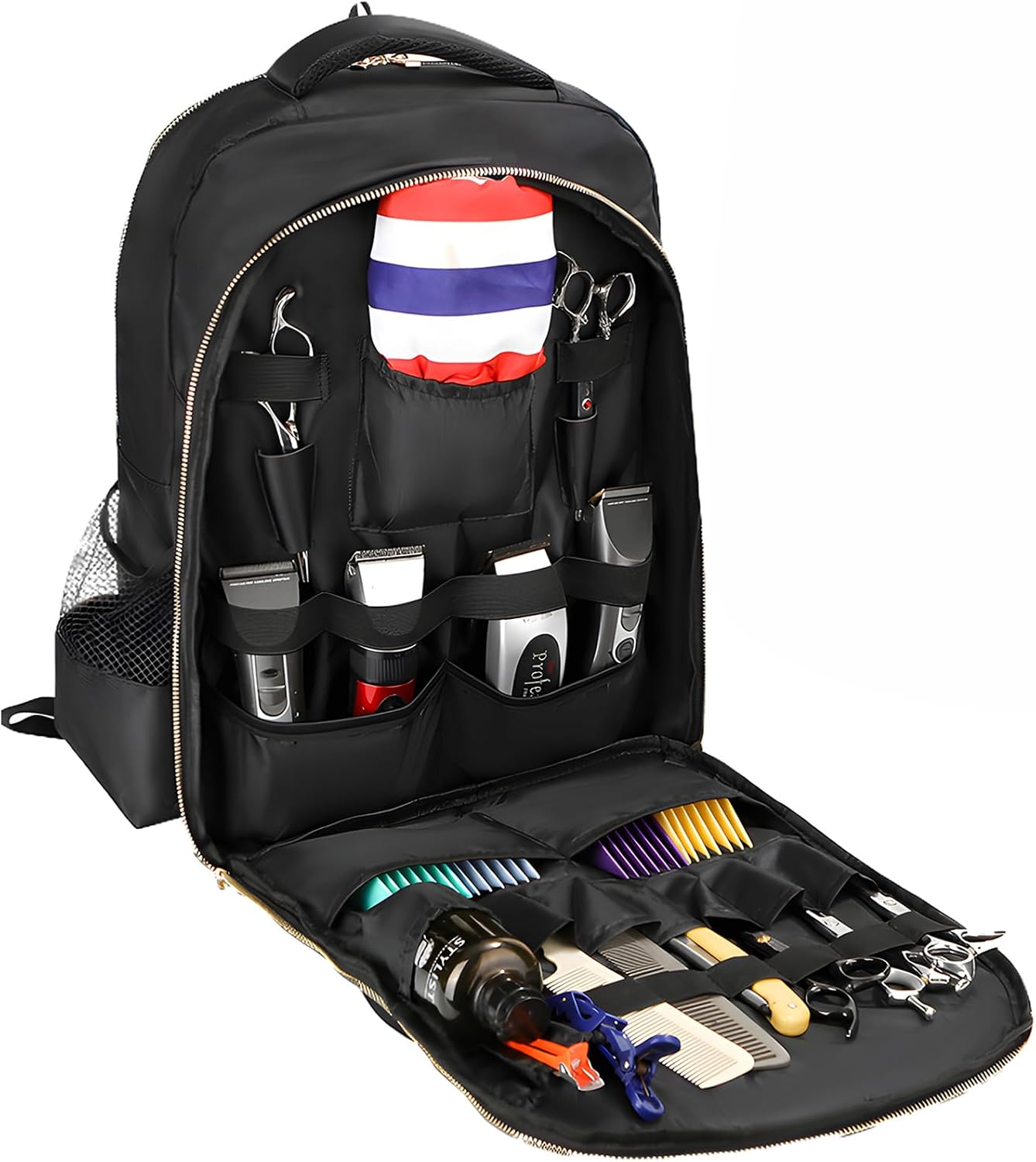 AIHOPESTO Mochila de Viaje para Barbero (Negro, 17.7 x 12.6 x 7.5 p...