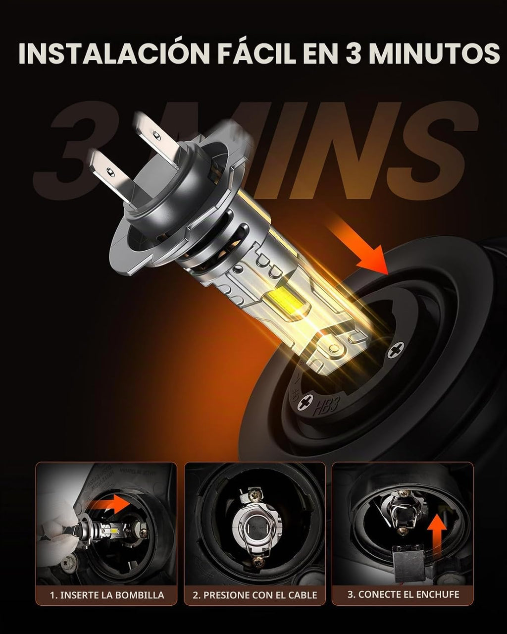 SEALIGHT H7 Bombilla LED para faros delanteros, 44,000 lm 6500 K, s...