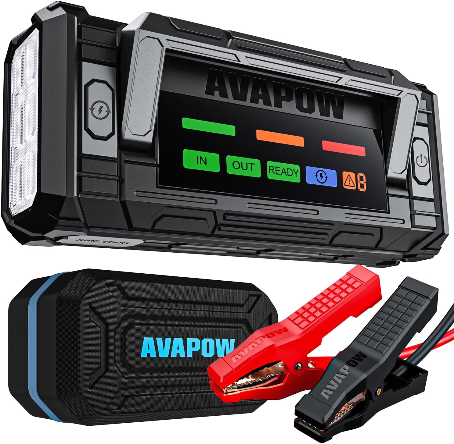 AVAPOW Arrancador de batería de 8000 A portátil con pantalla HD de...