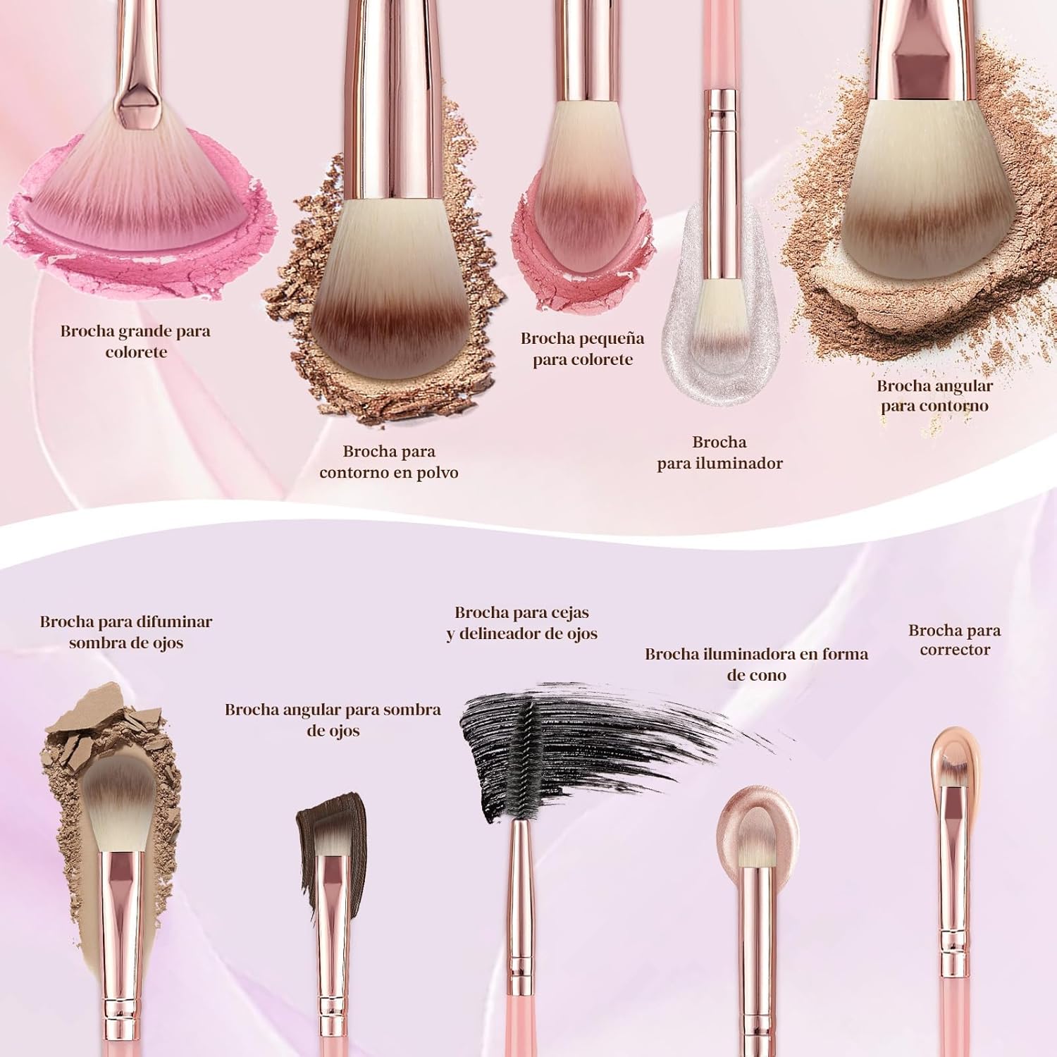 Juego de 80 brochas de maquillaje, juego de brochas de maquillaje p...