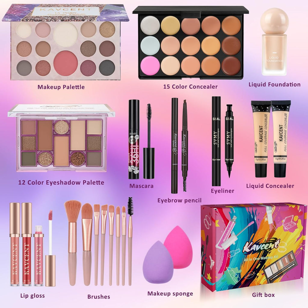 Kit de maquillaje para mujeres adolescentes, kit completo de maquil...