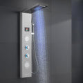 ROVATE Panel de ducha de cascada LED 5 en 1 con acabado cepillado |...