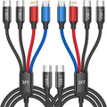 Cable de carga USB C a 4 en 1 con doble puerto tipo C de 5 pies, ca...