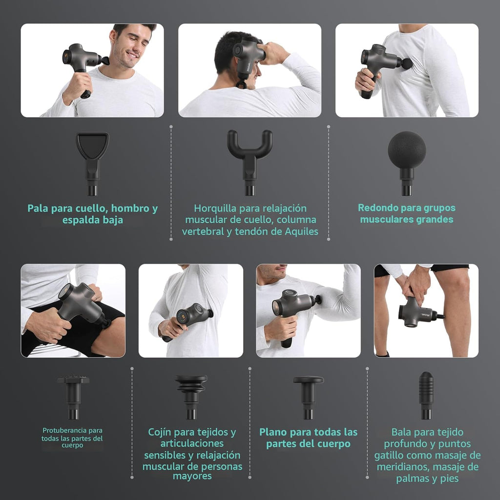 Mebak 3 Pistola de Masaje, Pistola de Masaje de Tejido Profundo par...