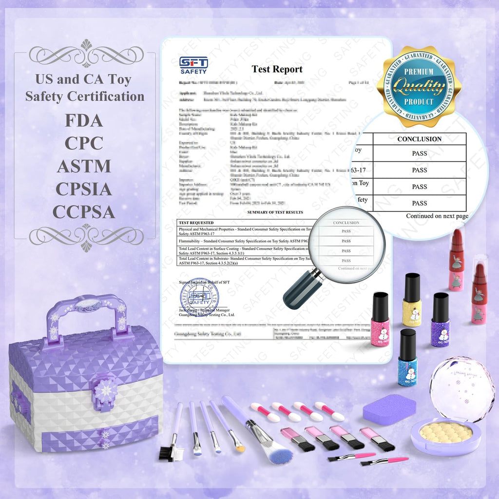 PERRYHOME Juego de maquillaje para niños para niña, 56 piezas, cosm...