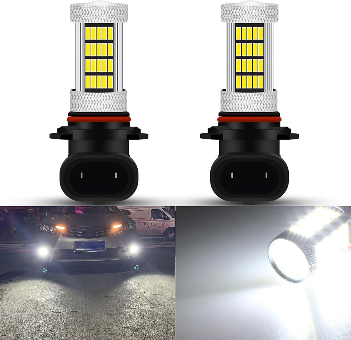 GLOFE Bombillas LED de alta potencia 92smd 6000K blancas 9005 9006...