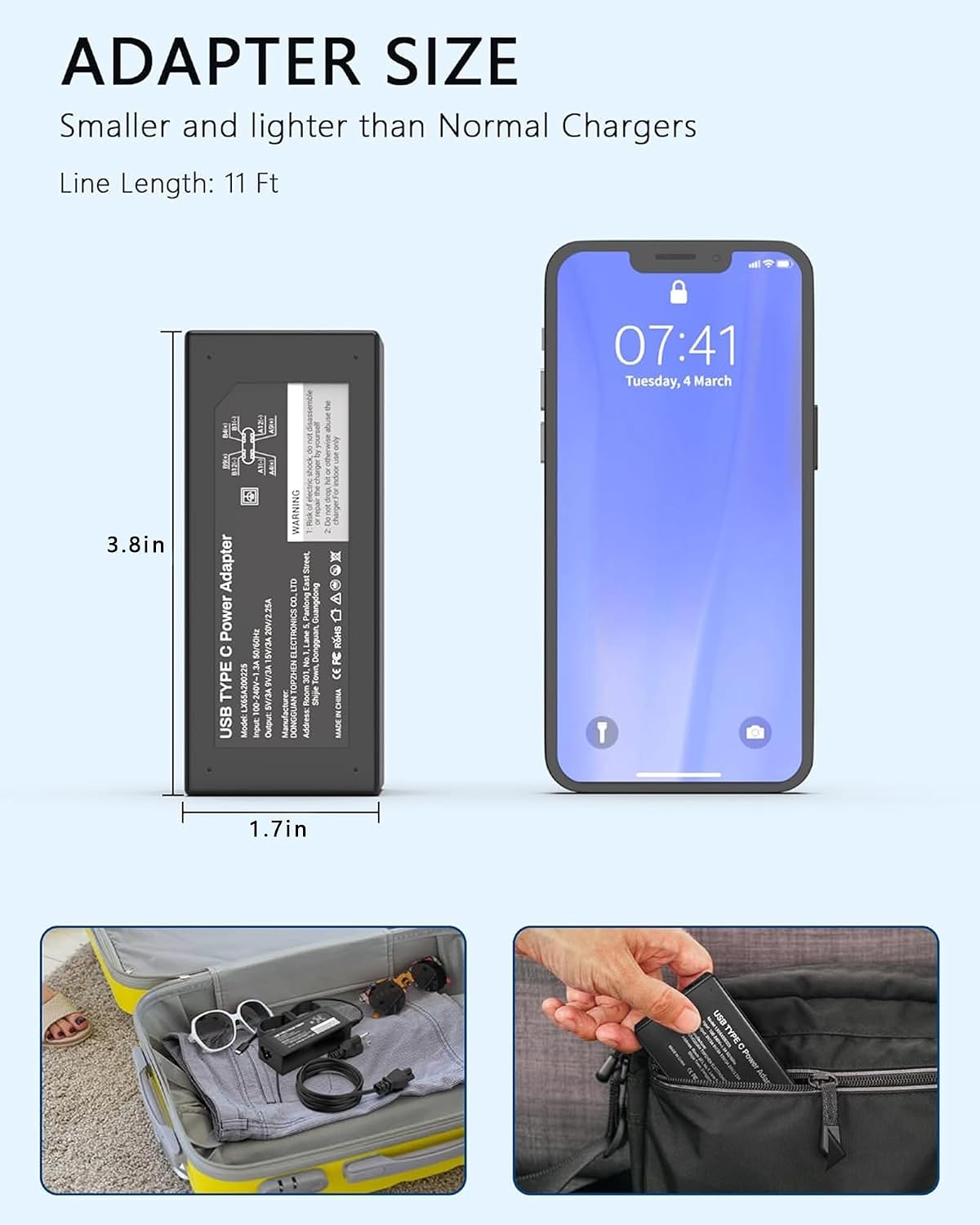 Cargador universal para portátil Nivjuky de 100 W USB C con 15 punt...