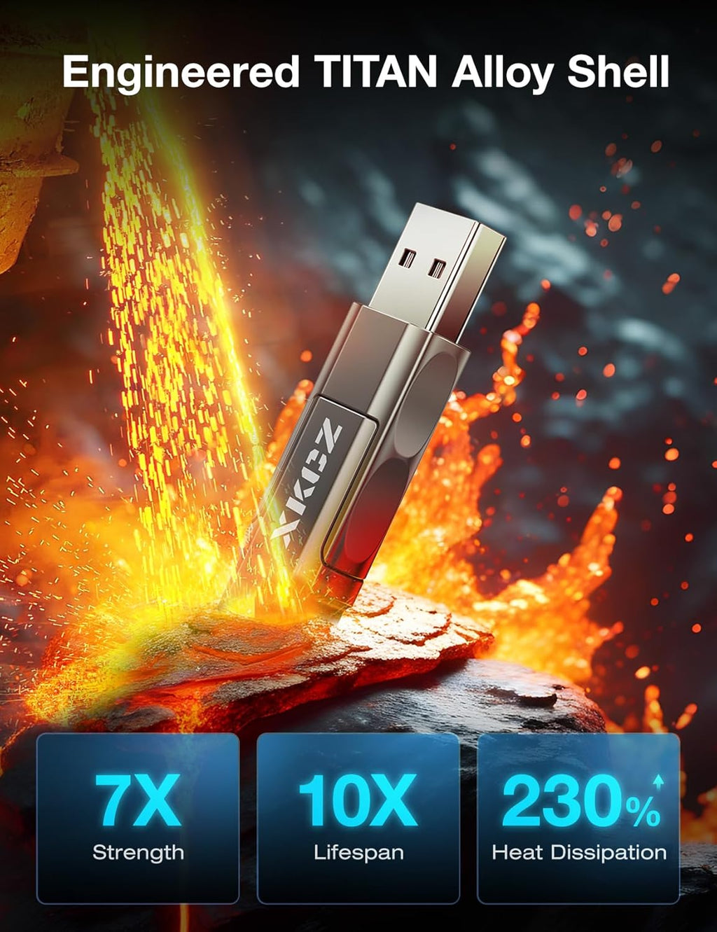 XKCZ Cable USB C 4 en 1 con pantalla de potencia, cable de carga mú...