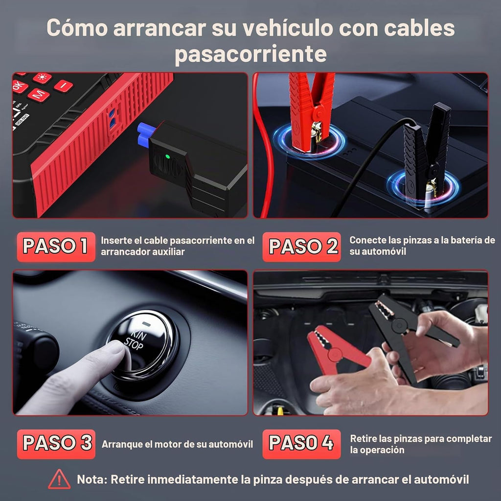 Arrancador de batería de 7000A con compresor de aire, arrancador de...