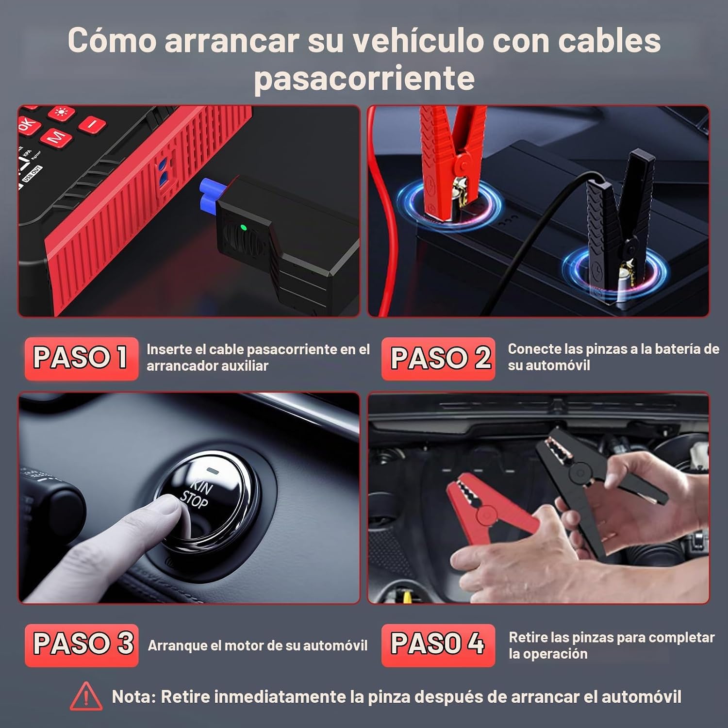Arrancador de batería de 7000A con compresor de aire, arrancador de...