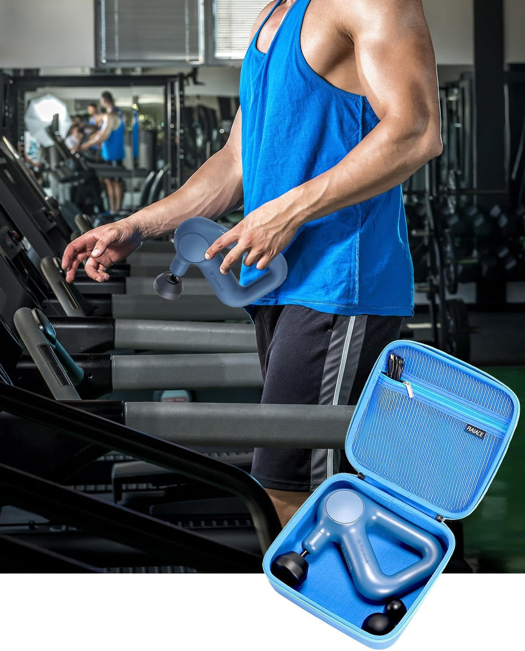 RAIACE Funda para pistola de masaje, funda rígida de almacenamiento...