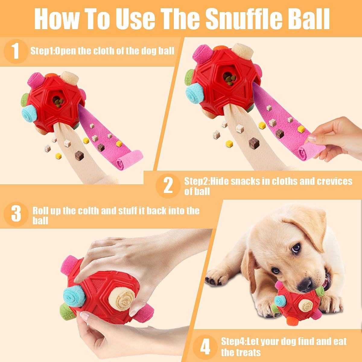 Petration Pelota Olfateadora para Perros - Juguetes de Rompecabezas...