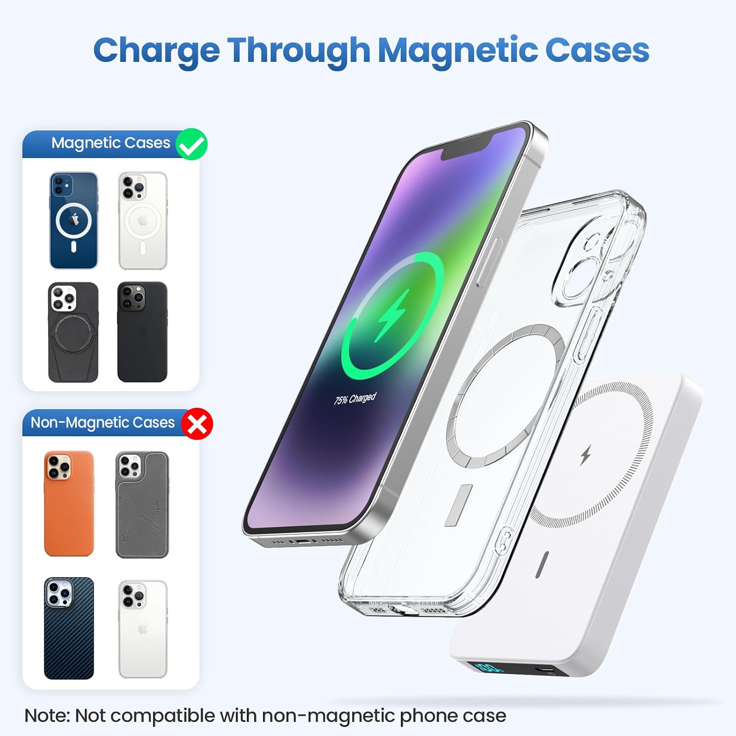 Cargador portátil magnético de 10800 mAh para paquete de batería Ma...