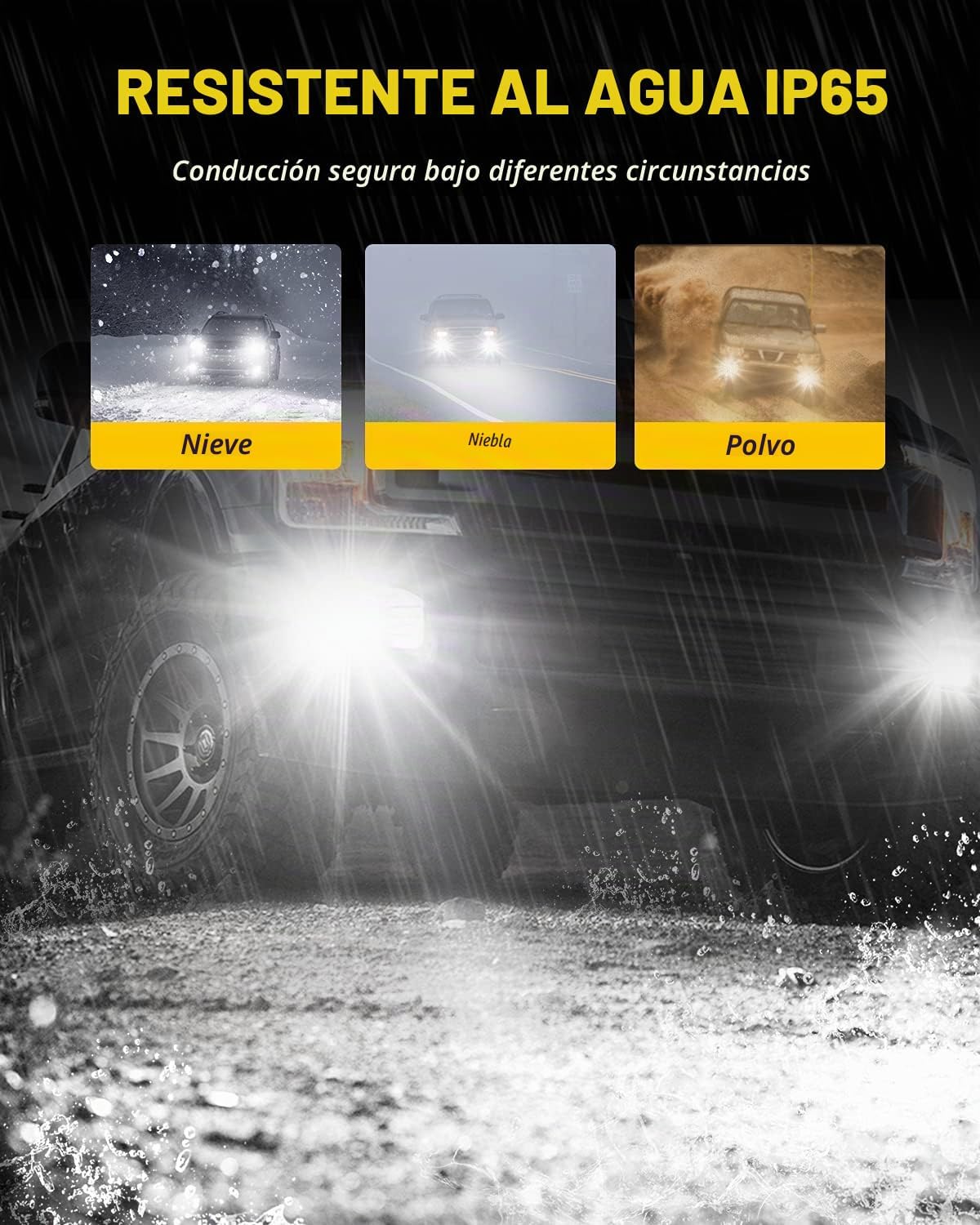AUXITO Bombillas LED antiniebla H3, 46000LM 6500K blanco frío, 600%...