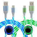 Cable LED USB C [2 unidades, 6 pies], cable de carga rápida LED de...