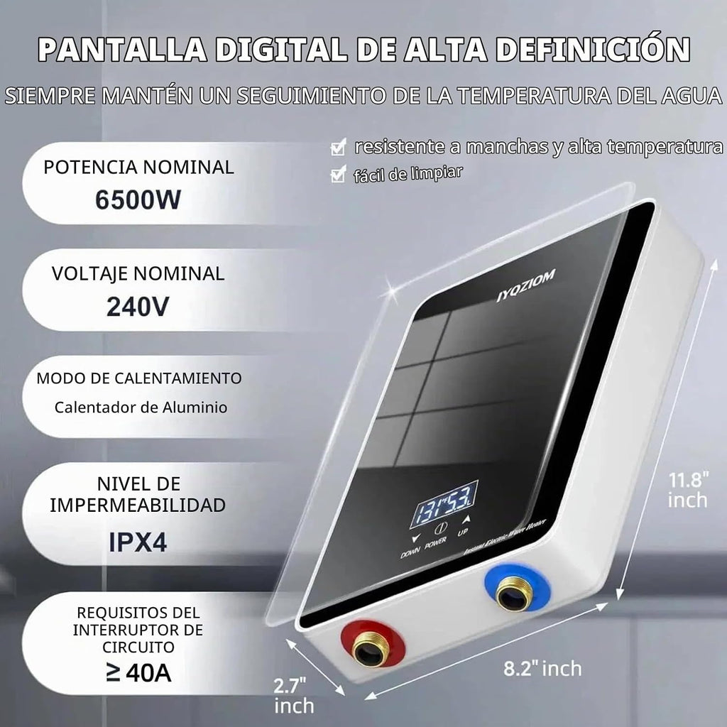 Calentador de agua eléctrico instantáneo de 240 V 6.5 kW. Calentado...
