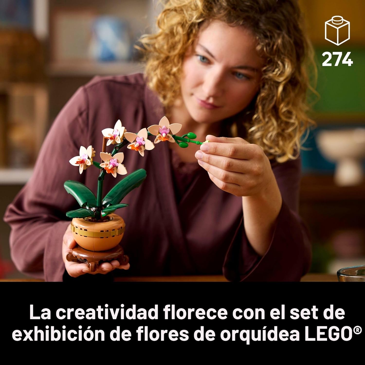 LEGO Botanicals - Set de Construcción Mini Orquídea - Artificial, O...