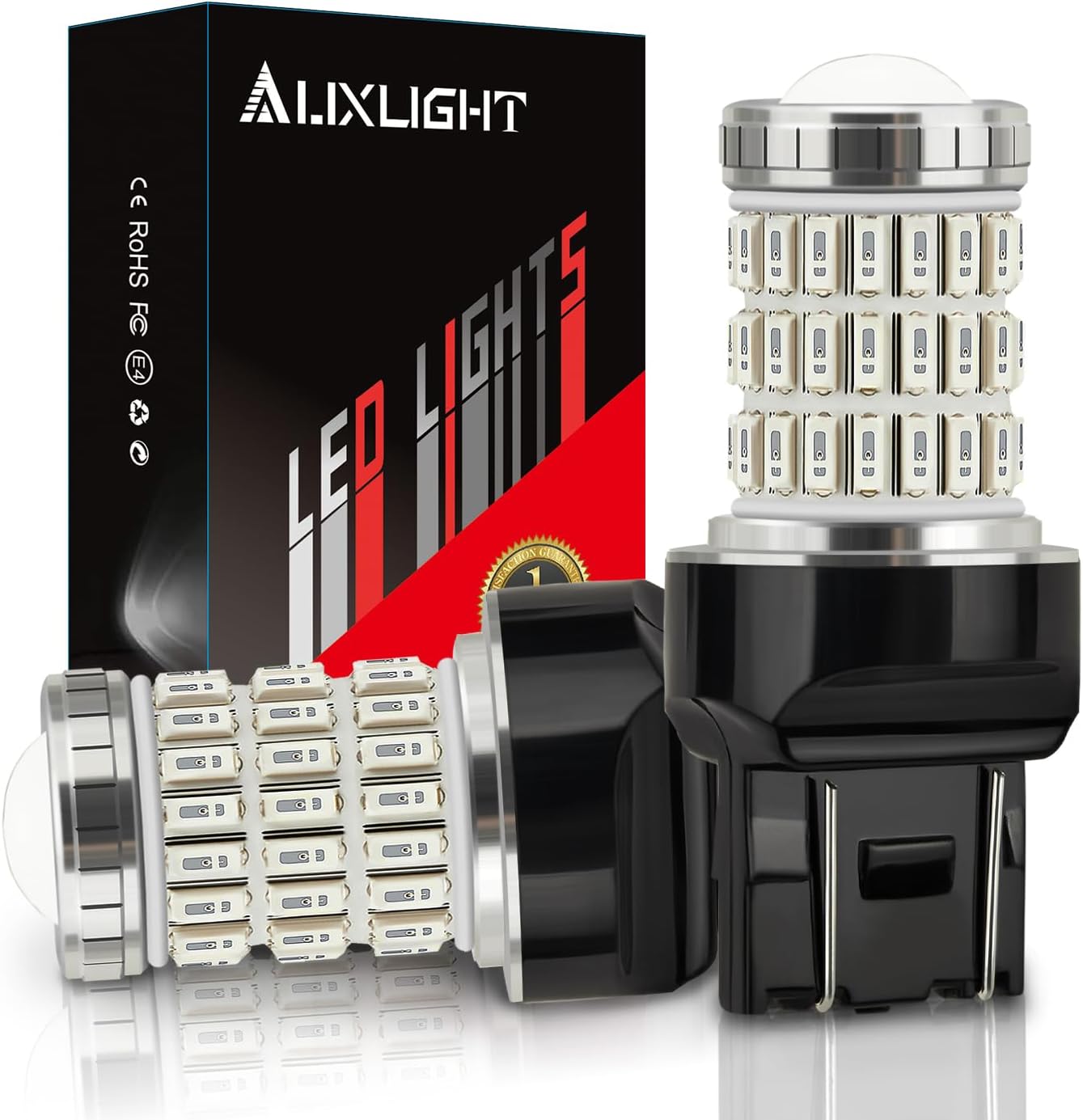 AUXLIGHT 7440 7441 7443 7444 T20 992 W21W - Bombillas LED rojas bri...