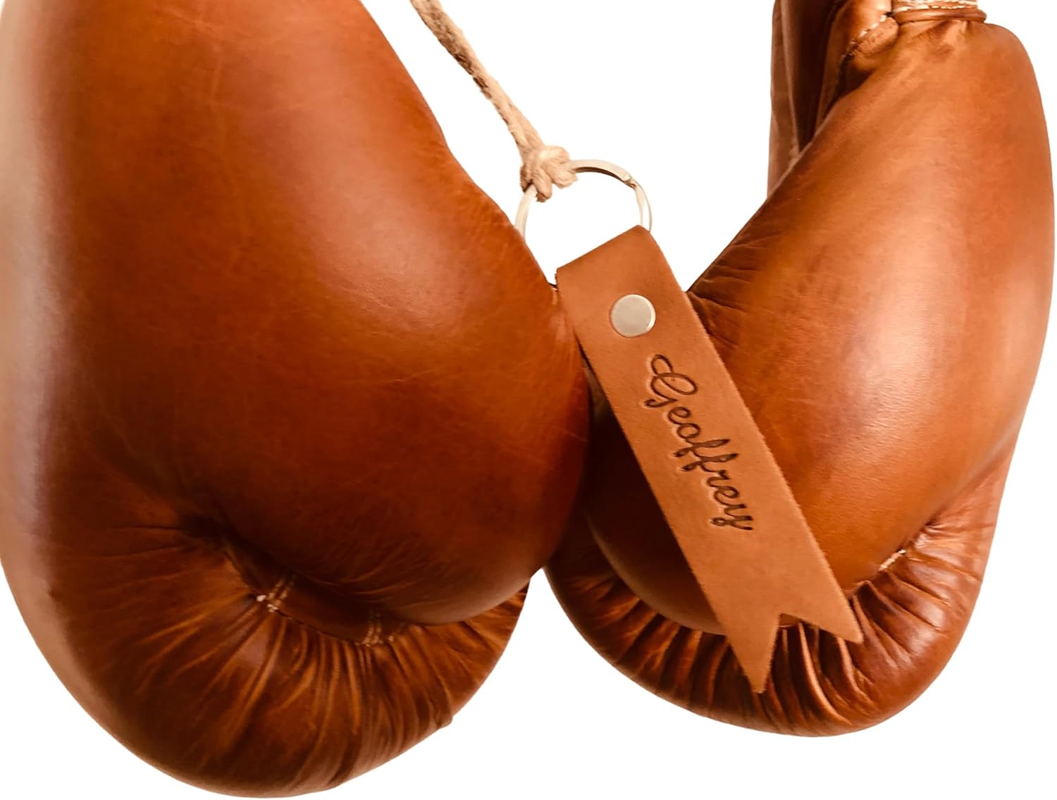 Geoffrey Guantes de boxeo versión PRO de 16 onzas, cuero bronceado,...