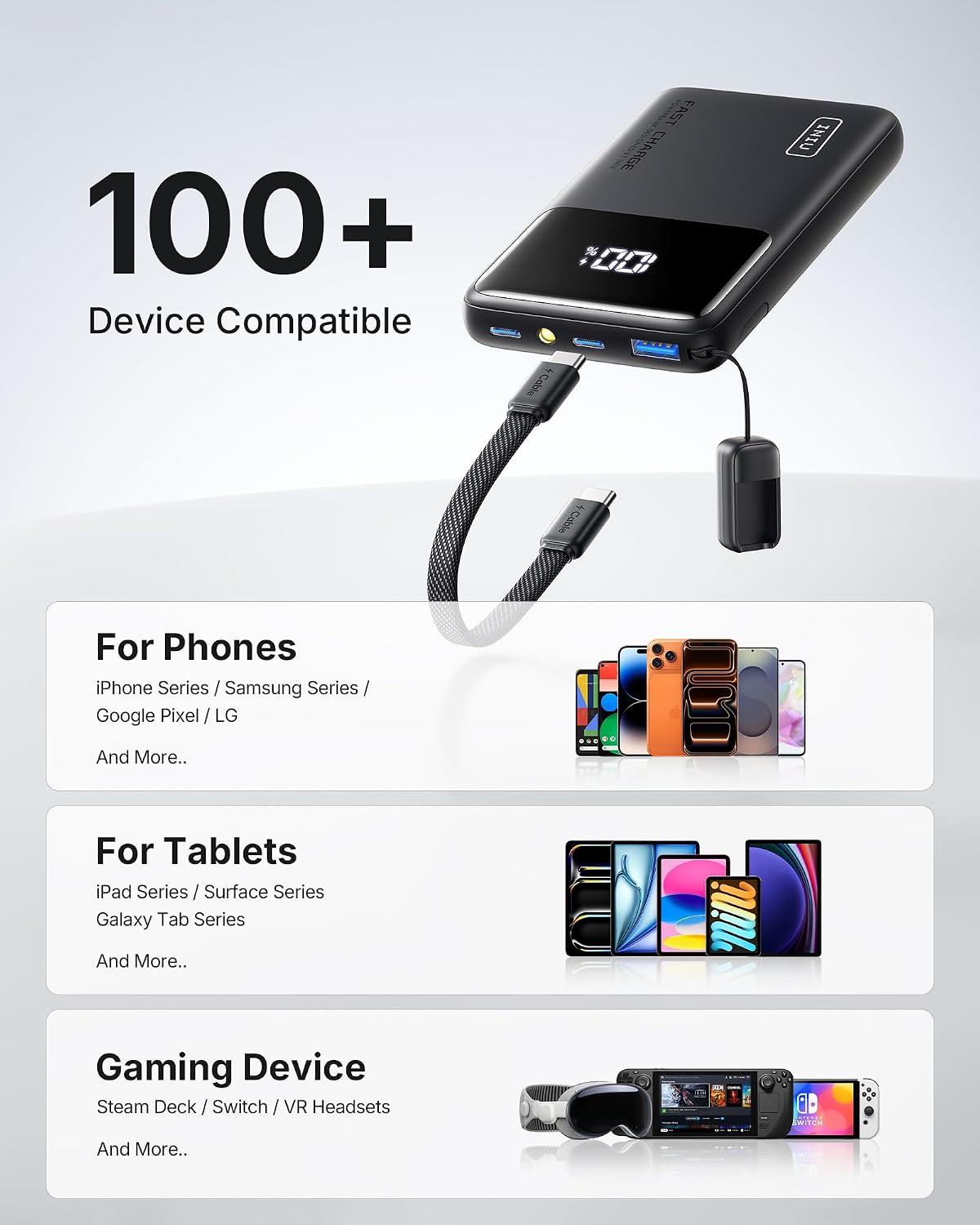 INIU - Banco de energía ultra compacto, 10000 mAh, 45 W, cargador p...