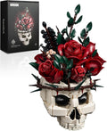 iATOM Juego de construcción de ramo de flores de calavera y rosas,...