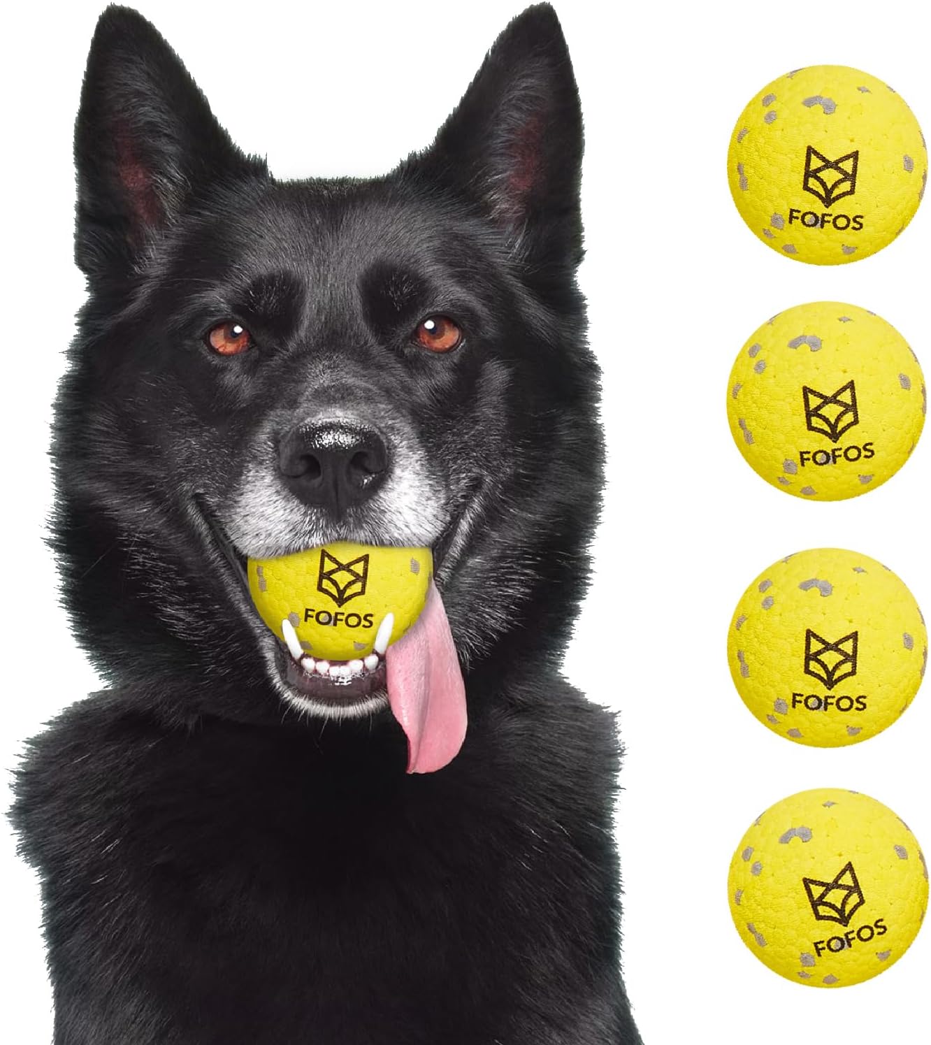 FOFOS Pelotas para perros, juguetes masticables, pelota de tenis pa...