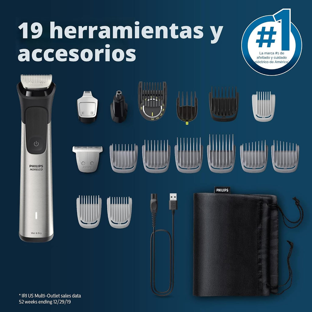 Norelco Philips Multigroom serie 7000, recortadora todo en uno, rec...