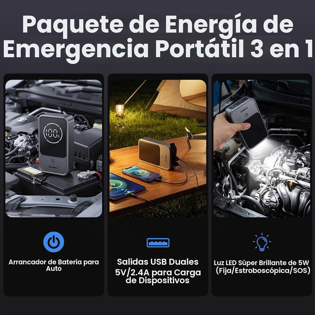 SuntNeew 10000mAh Jump Starter 2000A 12V Booster de batería con pan...