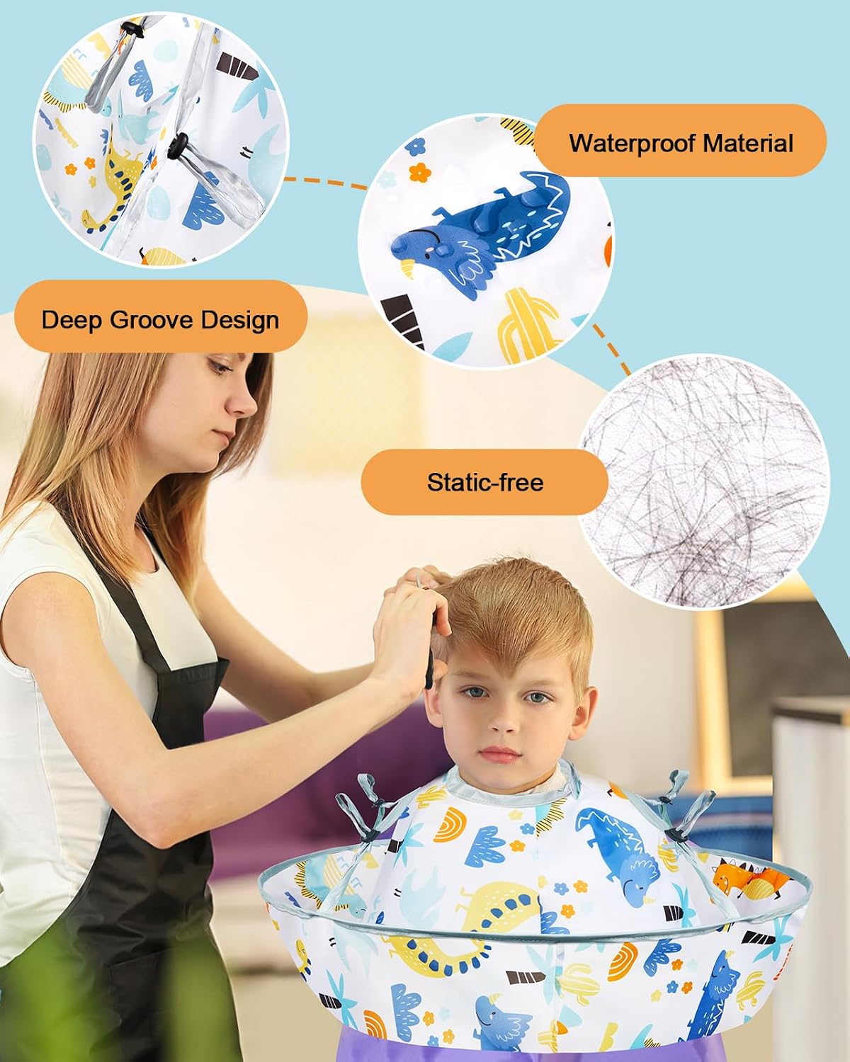 Lictin Capas de Corte de Pelo Paraguas para Niños - Capa de Corte d...