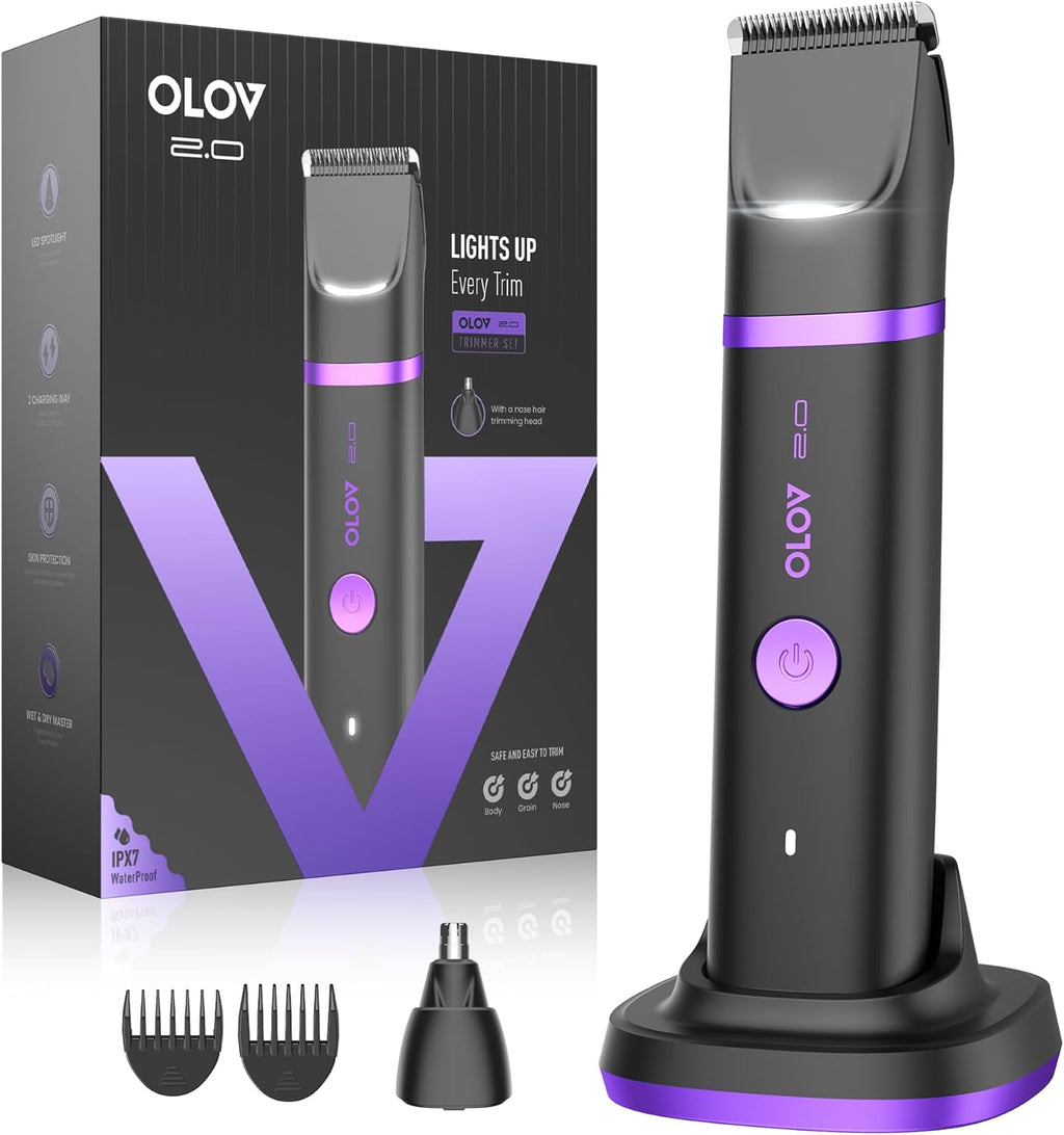 Recortadora de vello púbico y corporal para hombres - Afeitadora el...