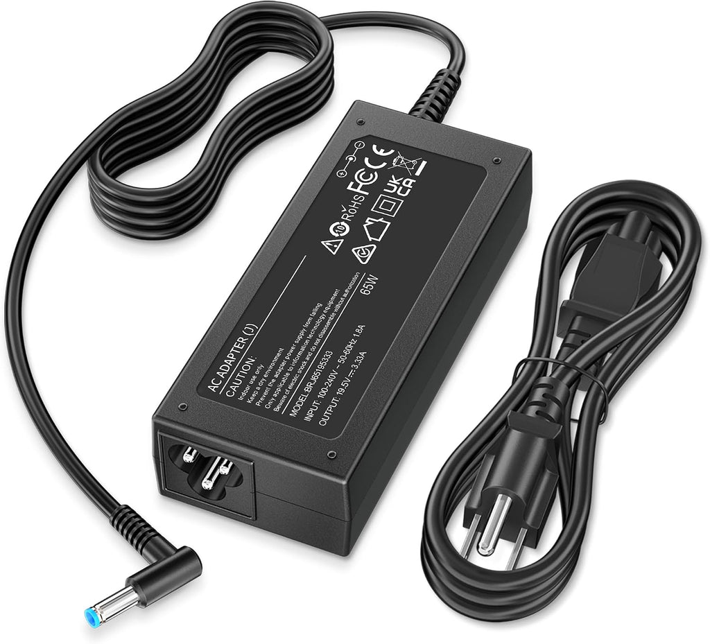 Cargador compatible con computadora portátil HP 65W 45W punta azul...