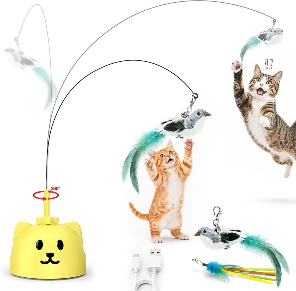 CATPICK Juguetes interactivos para gatos de interior, juguete autom...