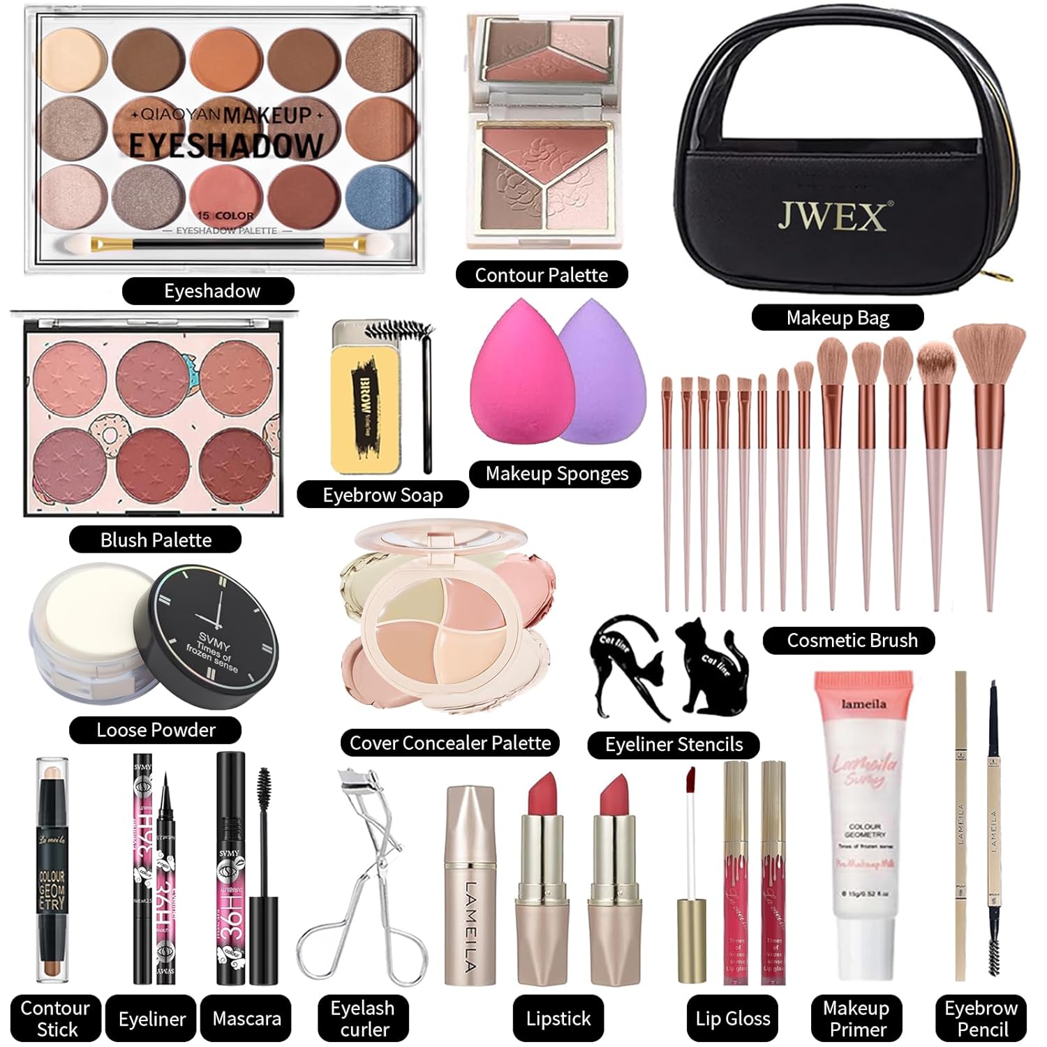 Kit completo de maquillaje de 34 piezas todo en uno para mujeres, i...